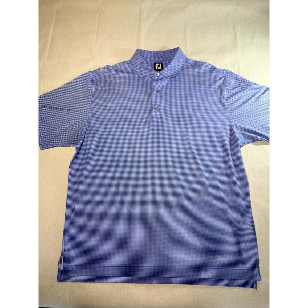 Footjoy Men's Polo Size XL Blue Houndstooth